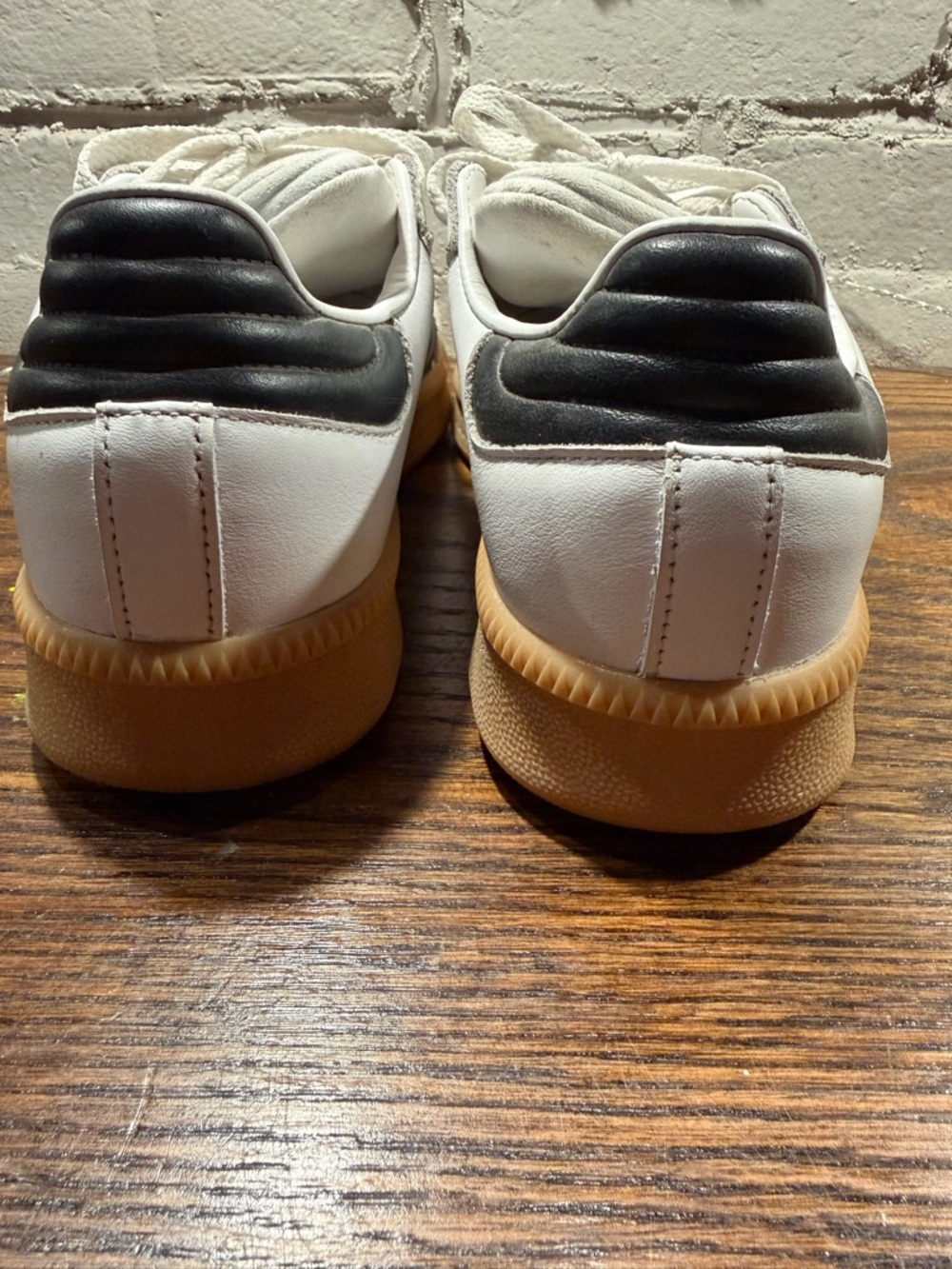 adidas White, Black & Gum Retro Trainer Sneakers - Picture 4 of 14